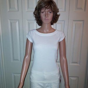 LAUREN BY RALPH LAUREN WHITE CAP SLEEVE TOP SIZE SP NWT